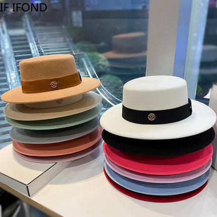 Flat Top Men Fashion Elegant Bowler Dress Caps Panama Church , wedding hats