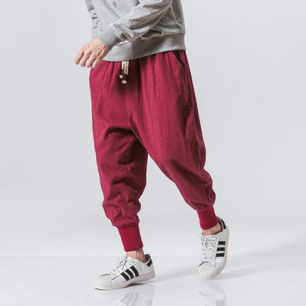 Pants Men Solid Elastic Waist Streetwear Joggers 2022 New Baggy  Casual Trousers Men