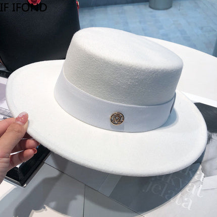 Flat Top Men Fashion Elegant Bowler Dress Caps Panama Church , wedding hats