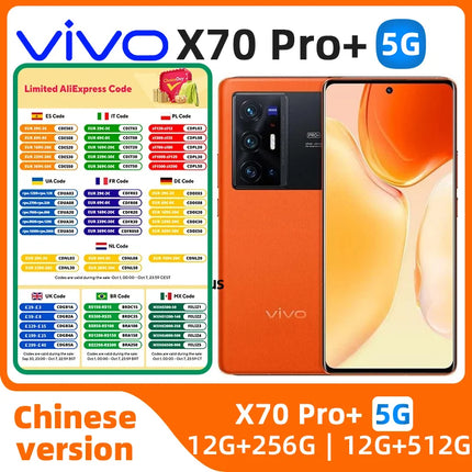 Vivo X70 Pro Plus X70 Pro+ 5G Mobile Phone Snapdragon 888 Plus Android 11.0 6.78" 3200X1440 50.0MP 55W Charger OTA used phone - Electronics