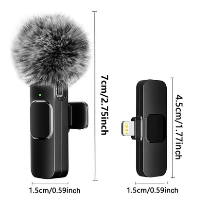 NEW Wireless Lavalier Microphone Audio Video Recording Mini Mic For iPhone Android Laptop Live Gaming Mobile Phone Microphone - Electronics