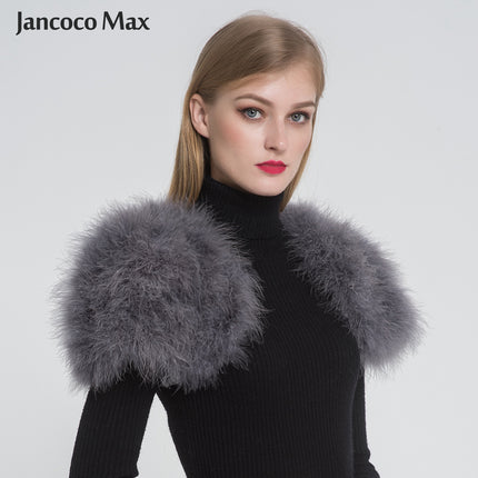 Real Fur Boleros Women Genuine Ostrich Feather Fur Shawl Shrugs Wedding Bride's Shawl S1264 - Fashion