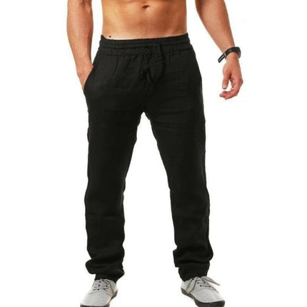 Pants - Male  Linen Trousers Fitness Streetwear S-3XL