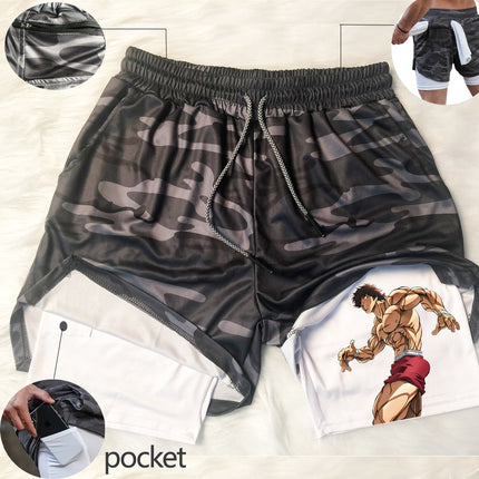 Gym Shorts Black for Men 2 In1 Mesh shorts / pants