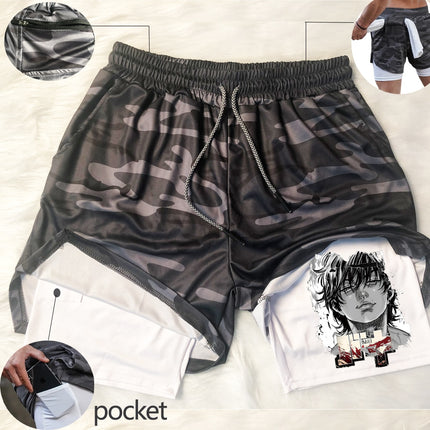 Gym Shorts Black for Men 2 In1 Mesh shorts / pants