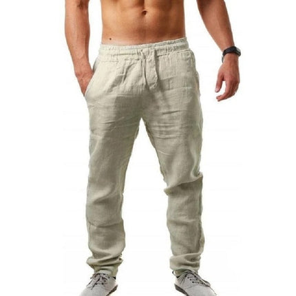 Pants - Male  Linen Trousers Fitness Streetwear S-3XL