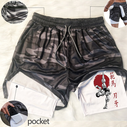 Gym Shorts Black for Men 2 In1 Mesh shorts / pants