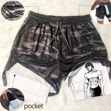 Gym Shorts Black for Men 2 In1 Mesh shorts / pants