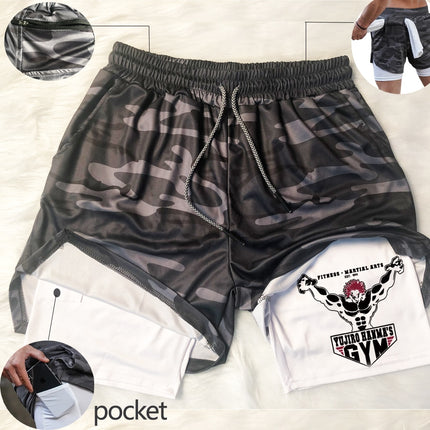 Gym Shorts Black for Men 2 In1 Mesh shorts / pants