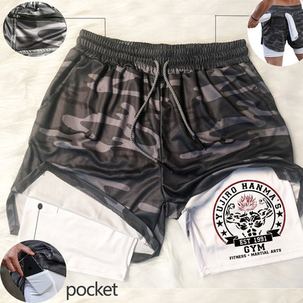 Gym Shorts Black for Men 2 In1 Mesh shorts / pants