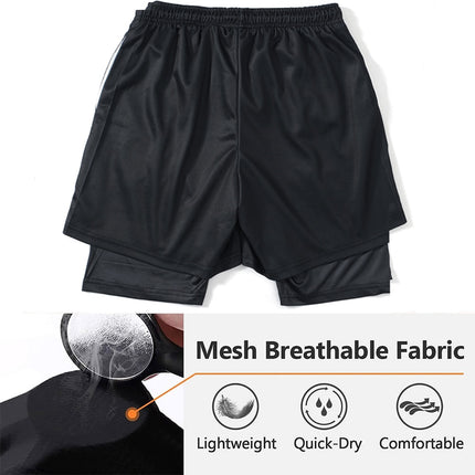 Gym Shorts Black for Men 2 In1 Mesh shorts / pants