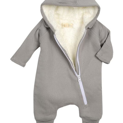 Smart Cuddly Jumpsuit + Bib - Gray