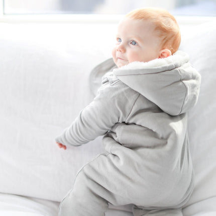 Smart Cuddly Jumpsuit + Bib - Gray
