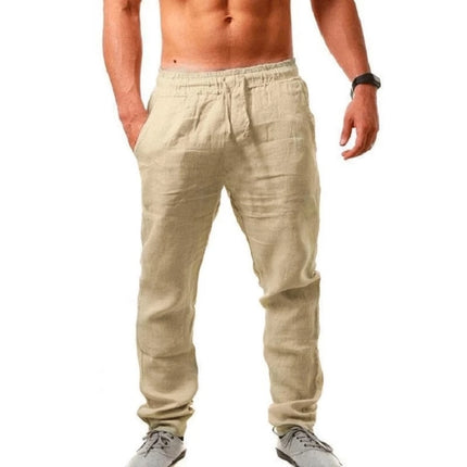 Pants - Male  Linen Trousers Fitness Streetwear S-3XL