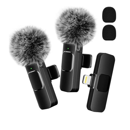 NEW Wireless Lavalier Microphone Audio Video Recording Mini Mic For iPhone Android Laptop Live Gaming Mobile Phone Microphone - Electronics