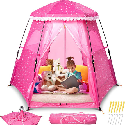 Kids Pop-Up Play Tent: 78"X66" Portable Baby Playpen Large Princess