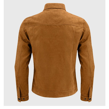 Men's Casual Suede Brushed Fabric Youth Fashion British Style Jacket