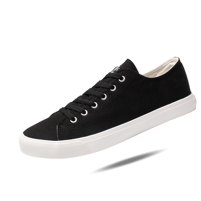 Retro Black/White Canvas Sneakers Unisex Size - Cushioned Insole