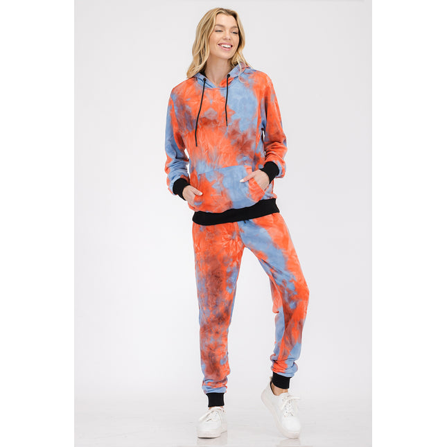 Womens Cotton Tye Dye Lounge Wear Sweat Set