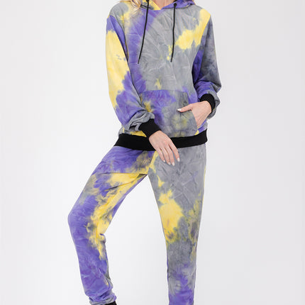 Womens Cotton Tye Dye Lounge Wear Sweat Set