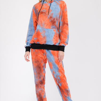 Womens Cotton Tye Dye Lounge Wear Sweat Set