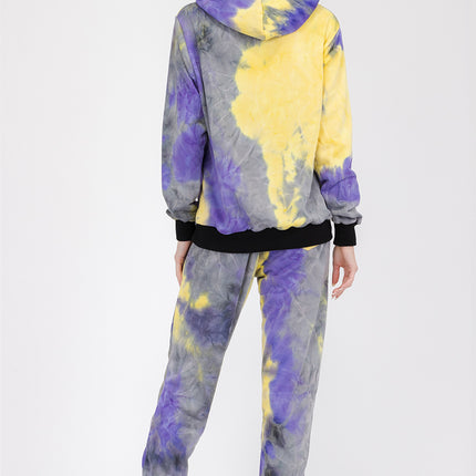 Womens Cotton Tye Dye Lounge Wear Sweat Set