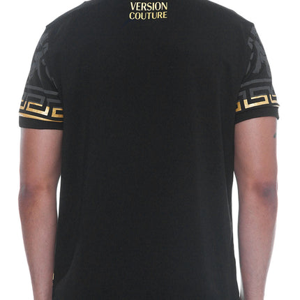 Italian Print Collared Polo Shirt