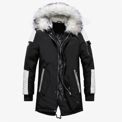 Men Winter Jacket Fur Hooded Collar